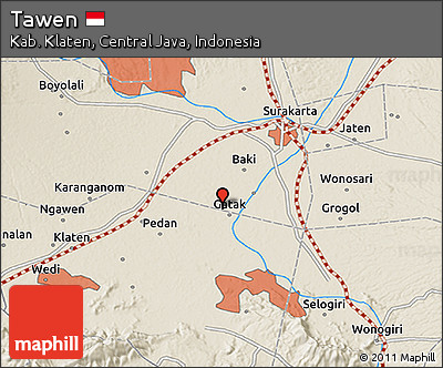 Shaded Relief 3D Map of Tawen