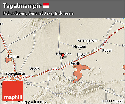 Shaded Relief 3D Map of Tegalmampir