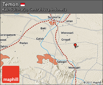 Shaded Relief 3D Map of Temon