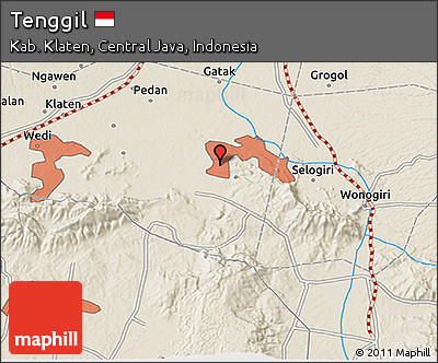 Shaded Relief 3D Map of Tenggil