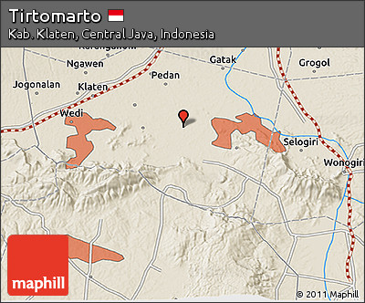 Shaded Relief 3D Map of Tirtomarto