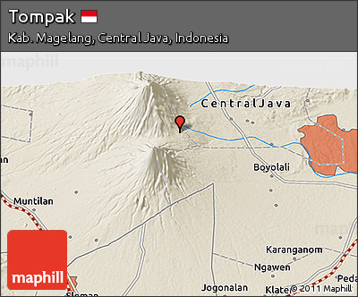 Shaded Relief 3D Map of Tompak
