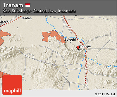 Shaded Relief 3D Map of Tranam