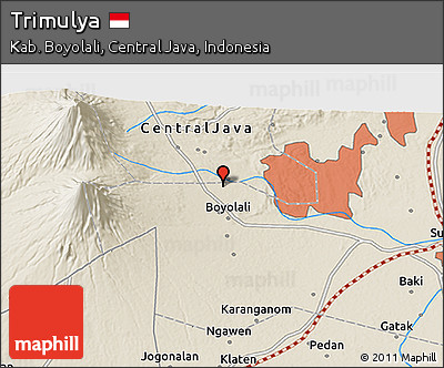 Shaded Relief 3D Map of Trimulya