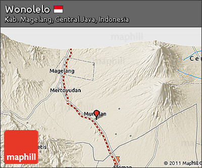 Shaded Relief 3D Map of Wonolelo