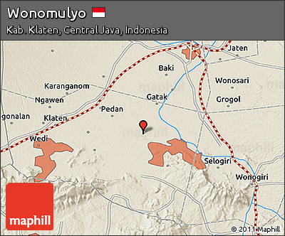 Shaded Relief 3D Map of Wonomulyo