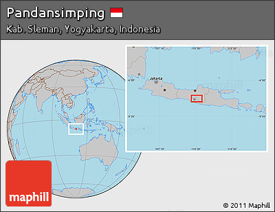 Gray Location Map of Pandansimping