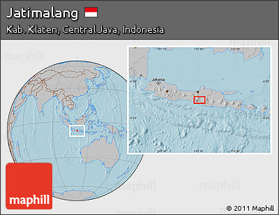 Gray Location Map of Jatimalang, hill shading