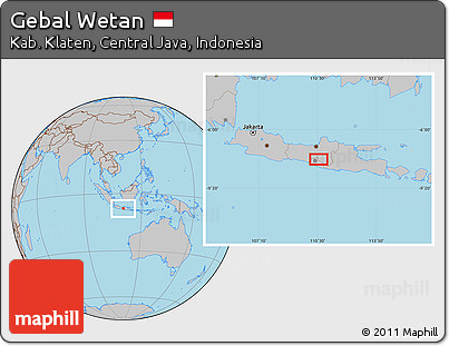 Gray Location Map of Gebal Wetan