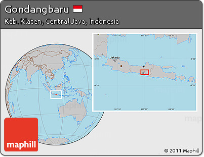 Gray Location Map of Gondangbaru