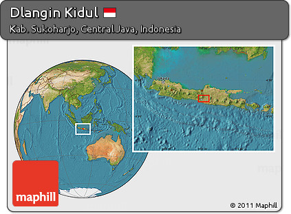 Satellite Location Map of Dlangin Kidul