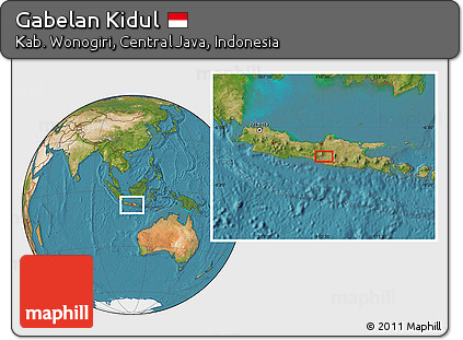Satellite Location Map of Gabelan Kidul