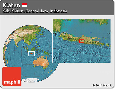 Satellite Location Map of Klaten