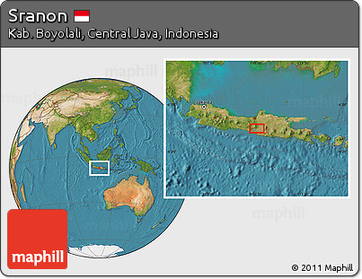 Satellite Location Map of Sranon