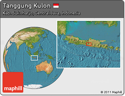 Satellite Location Map of Tanggung Kulon