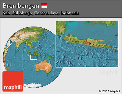 Satellite Location Map of Brambangan