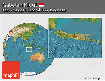 Satellite Location Map of Gabelan Kidul