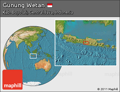 Satellite Location Map of Gunung Wetan