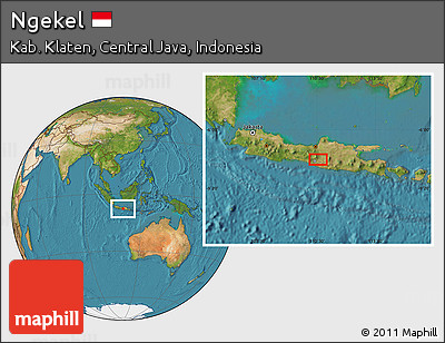 Satellite Location Map of Ngekel