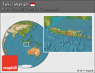 Satellite Location Map of Tekil Wetan