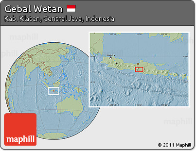 Savanna Style Location Map of Gebal Wetan, hill shading