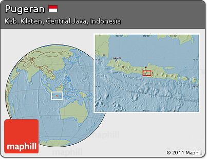 Savanna Style Location Map of Pugeran, hill shading