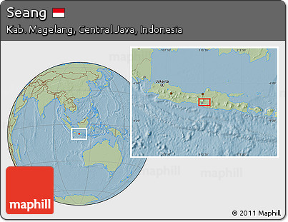 Savanna Style Location Map of Seang, hill shading