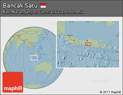 Savanna Style Location Map of Bancak Satu, hill shading
