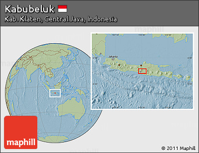 Savanna Style Location Map of Kabubeluk, hill shading