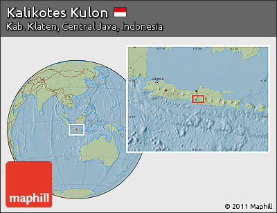 Savanna Style Location Map of Kalikotes Kulon, hill shading