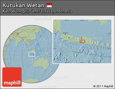 Savanna Style Location Map of Kutukan Wetan, hill shading
