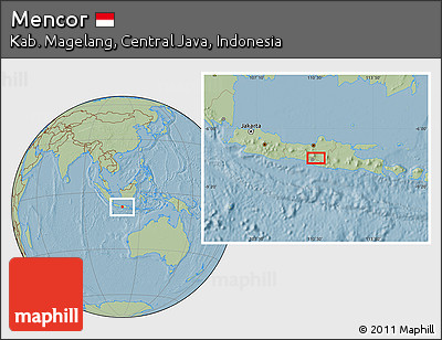 Savanna Style Location Map of Mencor, hill shading