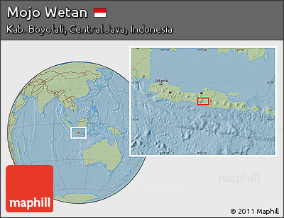 Savanna Style Location Map of Mojo Wetan, hill shading
