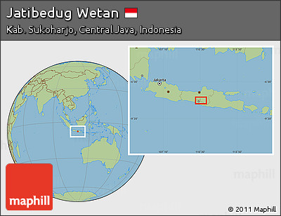Savanna Style Location Map of Jatibedug Wetan