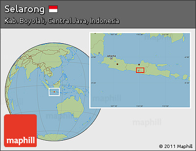 Savanna Style Location Map of Selarong