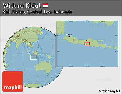Savanna Style Location Map of Widoro Kidul