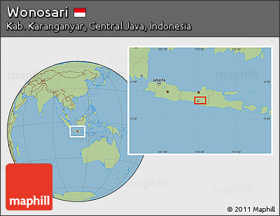 Savanna Style Location Map of Wonosari