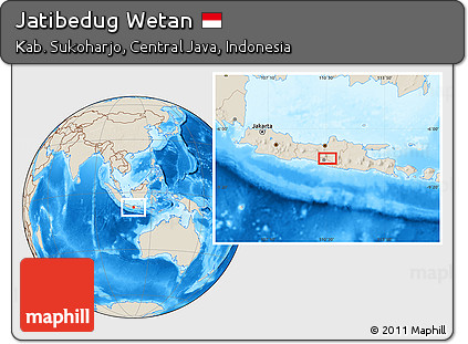 Shaded Relief Location Map of Jatibedug Wetan