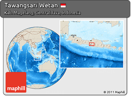 Shaded Relief Location Map of Tawangsari Wetan