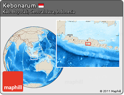 Shaded Relief Location Map of Kebonarum