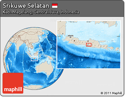 Shaded Relief Location Map of Srikuwe Selatan
