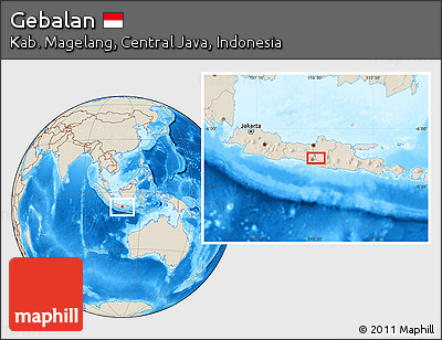 Shaded Relief Location Map of Gebalan