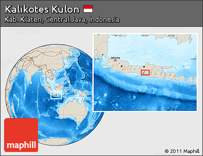 Shaded Relief Location Map of Kalikotes Kulon