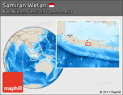 Shaded Relief Location Map of Samiran Wetan