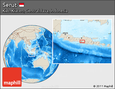 Shaded Relief Location Map of Serut