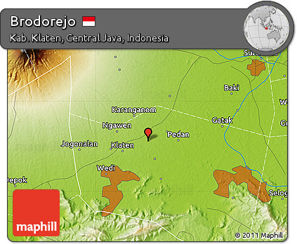 Physical Map of Brodorejo