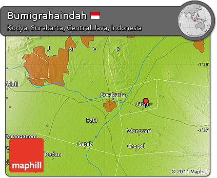 Physical Map of Bumigrahaindah