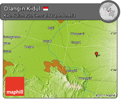 Physical Map of Dlangin Kidul