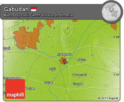 Physical Map of Gabudan