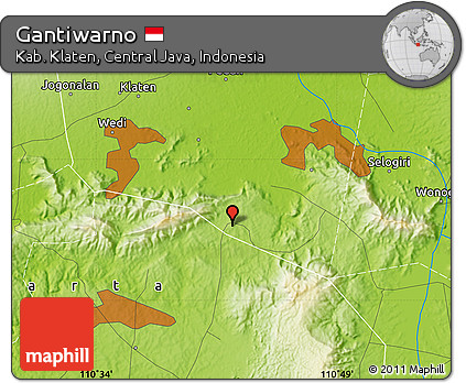 Physical Map of Gantiwarno